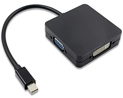 RGBs 3-in-1 Mini DisplayPort Thunderbolt auf HDMI, DVI, VGA, DisplayPort-Konverter, Adapterkabel für Apple Mac MacBook Pro Air iMac Microsoft Surface Pro
