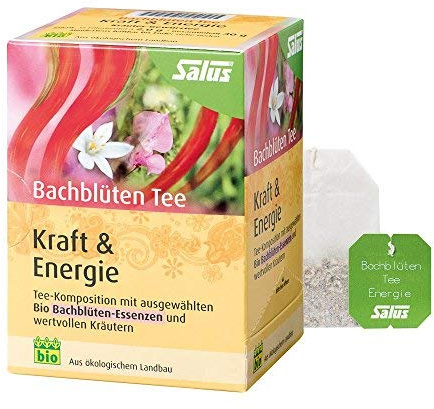 Kraft und Energie Bachblüten Tee 3x30g; aus sorgsam ausgesuchten Kräutern und einer Bachblütenmischung aus Hornbeam, Olive, Wild Rose, Elm, Gentian und Centaury