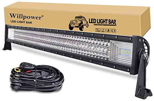 Willpower 42 Zoll LED Arbeitsscheinwerfer bar 540W LED Scheinwerfer mit Kabelbaum für Offroad Traktor ATV UTV SUV 4x4 Auto