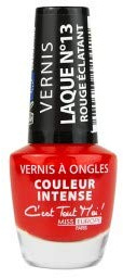 Vernis à ongles laque N°13 Rouge éclatant