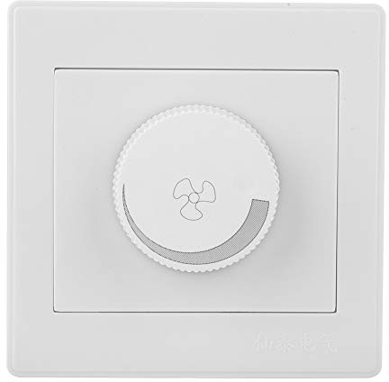 Commutateur vitesse ventilateur plafond, Bouton panneau, Blanc, pour mur