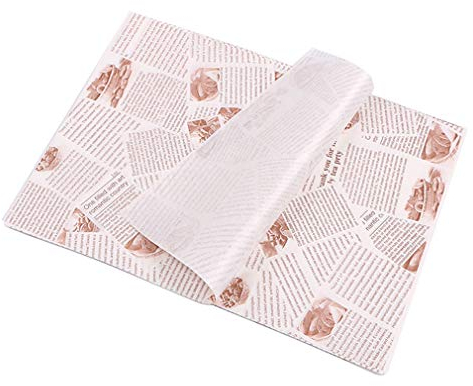 100 Blatt Lebensmittel- und Sandwichpapier Lebensmittelpapier Packen Deli Basket Liner Fettdichte Verpackungen für Kuchen/Geschenk/Käseburger/Sandwich/Brot