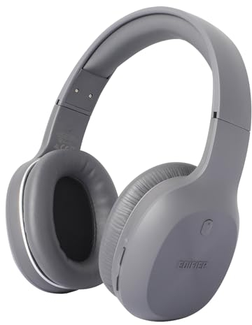 Edifier W600BT Auriculares Inalámbricos Over-Ear, Bluetooth V5.1, Llamadas de Voz Nítidas, Controladores de 40mm, 30 Horas de reproducción, Conexión con 2 Dispositivos, Micrófono Incorporado - Gris
