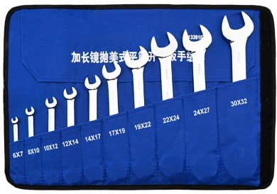 Suosi-GSCM Set di Chiavi doppie con estremità aperta, extra lunga, 10 pezzi / 6X7mm-30X32mm