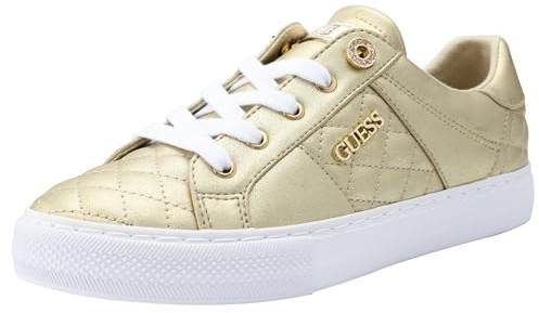 GUESS Women's Loven Sneaker, Gold, 2 UK