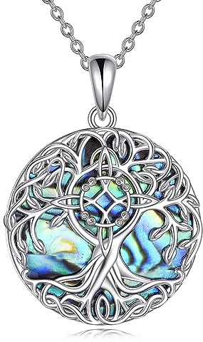 YFN Collar Árbol de la Vida de Plata de Ley con Colgante Nudo Celta para Hombre y Mujer, Normale, Plata esterlina