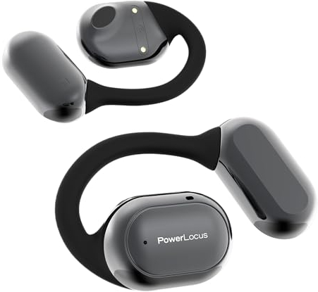 PowerLocus Open Ear Kopfhörer Bluetooth, SportKopfhörer Kabellose Ohrhörer, Touch-Bedinung, Tiefer Bass, Stabil Wasserdicht Wireless Earbuds mit Mikrofon für Sport, Laufen, Radfahren