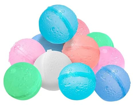 POFET Water Balloons Self Sealing 12 PCS, Reusable Refillable Water Bombs, Silicone Pool Toys for Kids Adults Outdoor Games Summer Fun Party water bomb silicone outdoor water park