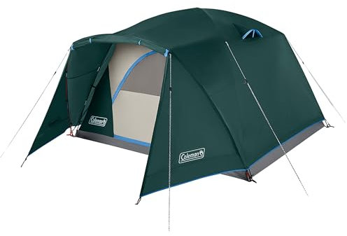 Coleman Skydome Tent with Full-Fly Weather Vestibule, 4/6 Person Weatherproof Tent Sets Up in 5 Mins, Rainfly & Carry Bag Included, 20% More Headroom Than Traditional Tents