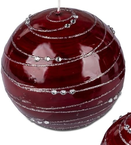 Bollweg/Formano Kerze Kugelkerze Spirale rot-silber 6cm 123g (Grundpreis 1kg: 88,54 EUR)