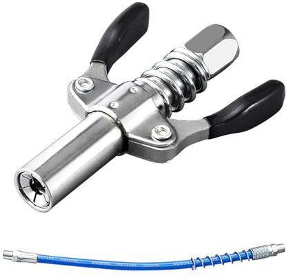 ZOCONE Boquilla Engrasadora Manual Acoplador de Pistola de Engrase Doble Vástago con Manguera de 30cm, Boquillas de Engrase G Acoplador de Pistola de Grasa para Pistolas Engrasadoras M6-M14