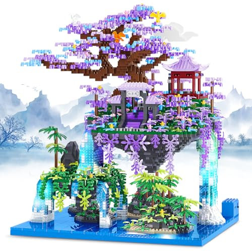 FORMIZON Chinesische Architektur Bausteine, 4574 Teile Architecture The Moon Palace Pavilion Micro Mini Bausteine, DIY Modell Landschafts, Klemmbausteine Pflanzen Chinesische deko Geschenk