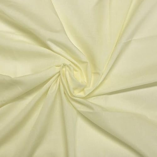 Plain Lemon Polycotton Fabric for Dressmaking, Art & Craft, Sewing, Quilting | 45'' - 115 cm Wide| Precut Length 5m