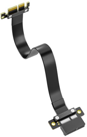 H!Fiber.com PCIe 3.0 X1 förlängningskabel, rak till rak, kabellängd 20 cm, 85 ohm
