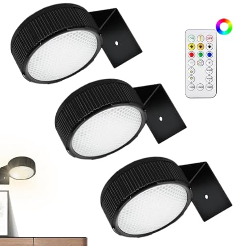 Battery Operated Painting Light, 3X Dimmable Picture Wall Lamp, Remote Control Art Light, Elegant Home Library Ornament, Indoor LED Display Lamp 3.54x1.1 inches for Living Room