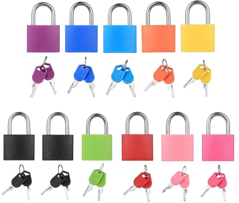 11 Pcs Candados Maletas de Viaje, Candado Taquilla con Llave, Candado Maleta Viaje Pequeño, Mini Candados con Llave para Taquilla Armarios Mochilas Equipaje, Cerraduras de Seguridad Coloridas