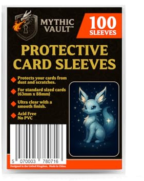 MYTHIC VAULT - 100 Protective Card Sleeves | Fits All Standard Sized Trading Cards