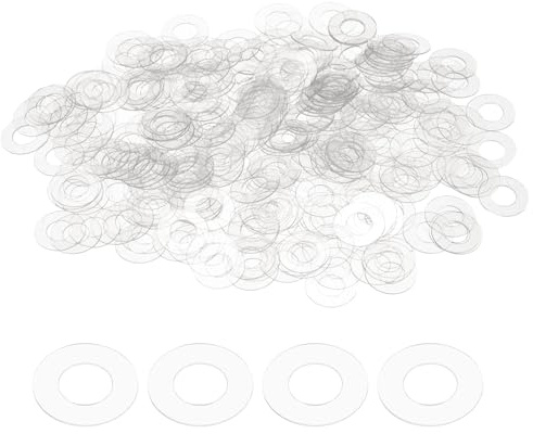 QUARKZMAN 300pcs Rondelles Plates PVC M5 5mm Alésage 10mm OD 0.5mm Épaisseur Joint D'Étanchéité Anneau Espaceur Rondelles Métriques Remplacement Pour Tuyau D'Eau Robinet Poignée