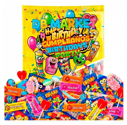 Bolsa de Caramelos Surtidos 1kg (150 uds aprox) | Mix de Golosinas a Granel para Cumpleaños, Oficinas, Eventos y Relleno de Piñata | Chuches Sin Gluten y Sin Lactosa Bolsa XXL