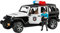 bruder 02526 - Jeep Wrangler Unlimited Rubicon Polizei Fahrzeug mit Polizisten & Ausstattung, Light & Sound Modul - 1:16 Jeep, Pick-up, Geländewagen, bworld, Wachtmeister, Rettungsfahrzeug, Spielzeug