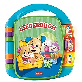 Fisher-Price Lernspaß, Liederbuch, Baby Musik Buch, Musikspielzeug für Babys, Elektronisches Kinderbuch, ab 6 Monate, Deutsche Version, CDH40
