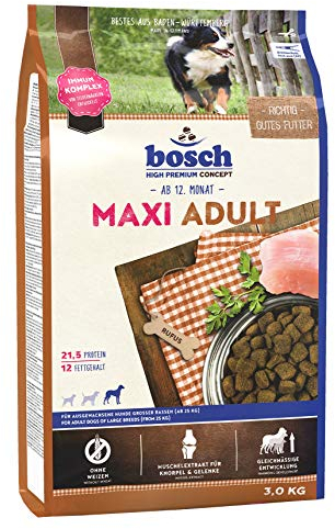 bosch HPC Maxi Adult | Hundetrockenfutter für ausgewachsene Hunde großer Rassen (ab 25 kg) | 1 x 3 kg