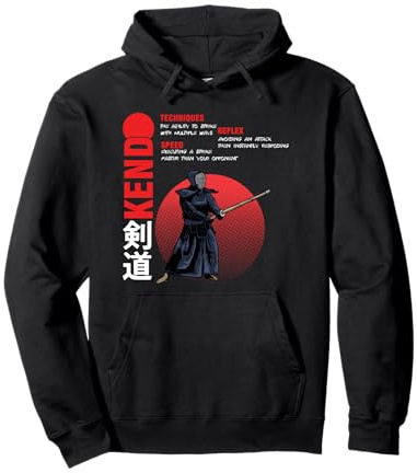 Kendo Giapponese Spada Arti marziali Samurai Bogu Sinobi Felpa con Cappuccio
