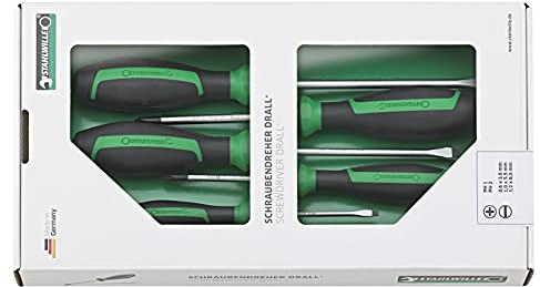 STAHLWILLE 4687 4687 L DRALL+ Jeu de 5 tournevis pour vis à tête plate et cruciforme (PH) Fabriqué en Allemagne