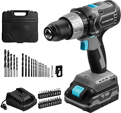 Cecotec Taladro Atornillador, Perforador y Percutor de Batería CecoRaptor Perfect Drill 2020 X-Treme. Batería 20 V y 2000 mAh, Velocidad 1800 rpm, Torque máximo de 50 Nm, 25+1+1 Posiciones