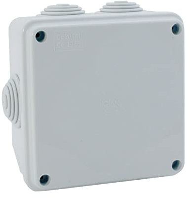 Scatola cassetta di derivazione con passacavi 100x100x50 mm quadrata da esterno tenuta stagna grigio impermeabile