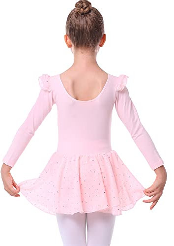 PythJooh Toddler Girl Long Sleeve Ballet Dress Leotard Kids Ballerina Dance Ballet Dress Skirt Outfits for 2-8Years
