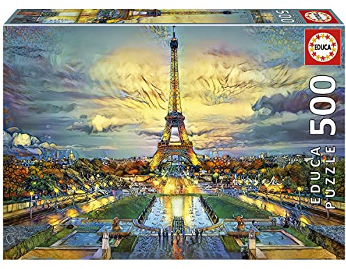 Educa - Puzzle da 500 pezzi per adulti e bambini | Torre Eiffel | Misura: 48 x 34 cm | Da 11 anni (19621)