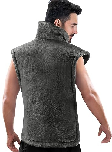 RENPHO King Size Heating Pad for Back, Mothers Day Gifts for Mom Wife & Birthday Gifts for Men, FSA Eligible, 24x37 XL Large Weighted Electric Heat Pad for Neck and Shoulders, ETL Certified, Gray