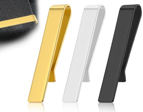 KAPSING 3 Stück Herren Krawattennadel, Edelstahl Krawattenklammer, Business-Stil Krawattenklammer, für Hochzeiten, Meeting, Geschäft(gold/silber/schwarz)