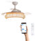 CREATE / WIND CLEAR/Ventilador de techo con luz blanco y mimbre óvalo con mando y Wifi / 40W, Ø108 cm, temporizador, 6 velocidades, aspas retráctiles, 3 temperaturas de luz, función verano-invierno.