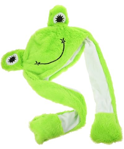 Abaodam Frog Plush Hat Moving Ears for Parties Fun Animal Headgear for Festivals Cute Cosplay Accessory Adults and Boys and Girls Lightweight Comfortable Party Prop