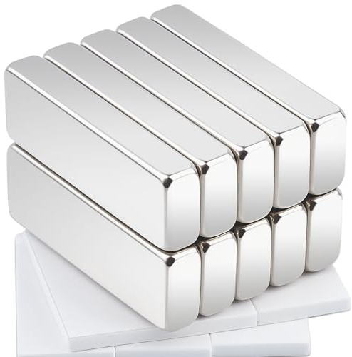 10 Pezzi Magneti Autoadesivi 30x10x5mm Magneti al Neodimio Magneti Neodimio Magnete Rettangolare Magneti per Famiglia, Frigo, Artigianato e la Decorazioni, Cucina e Ufficio