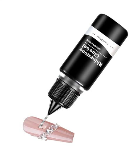 Nagelädelstenslim för – höghållfast smyckeslim | gellim för nageldekoration, glitterstenslim med precisionsspets för nybörjare, proffs och studioanvändning