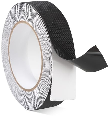 Anti Slip Rubber Tape Strong Self Adhesive Rubber Grip Tape Anti-Slip Texture Enhance Frictio Cushion Pad for Tools handles, Golf Club, Bicycle Handrails, Cricket Bat, DIY (Black, 2.5CM x 5M)