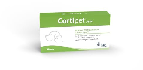 Aurora Biofarma Cortipet 30 Perle - Mangime Complementare per la Cute e Mantello di Cani e Gatti