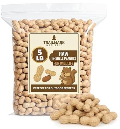Trailmark Naturals - 5 LB - Raw Peanuts For Squirrels, Raw In Shell Peanuts For Birds and Wildlife- Squirrel Food, Wild Bird Seed - Grown in The USA