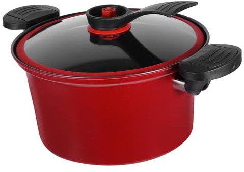 FONDOTIN Pentola a Bassa Pressione Antiaderente Per Uso Domestico 23cm Doppie Maniglie Ergonomiche Resistente Alte Temperature Per Piani Cottura Gas e Induzione