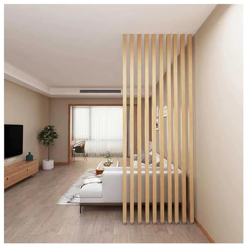 Divisores de habitación giratorios para postes – 8 piezas de listones de madera temporales para privacidad, ideal para decoración de restaurantes y oficinas, 185 cm de altura