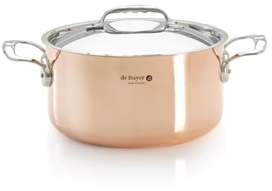 DE BUYER -6442.24 -faitout cuivre-inox a couv. ø 24cm
