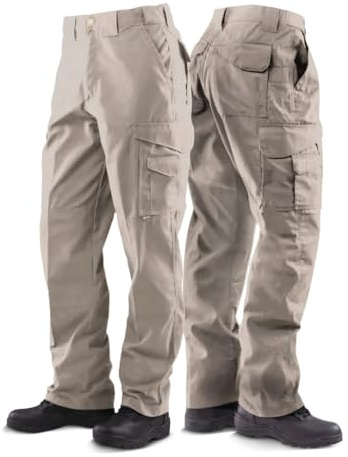 Tru-Spec 24-7 Original Tactical Pants for Men - Concealed Carry & Construction-Ready Water-Resistant Ripstop Work Pants - Khaki - 34W x 34L