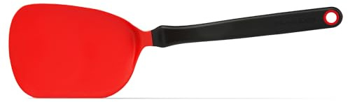 Dreamfarm Chopula Non-Stick-Safe Super-Flexible Sit-Up Spatula with Strong Flat Edge to Separate Food - 12 Red