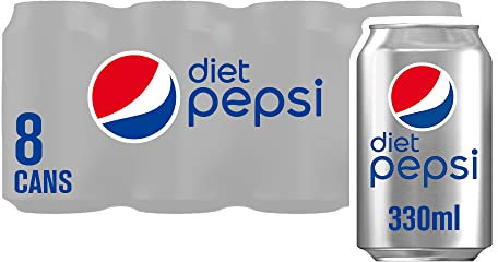 Britvic Soft Drinks Diet Pepsi, 330ml (Pack of 8)