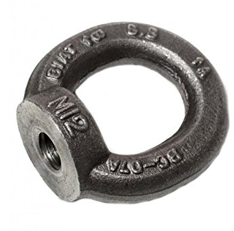 Global Truss Hochfeste Ringmutter M12, 1,5 Tonnen Zuglast, 380kg seitliche Belastung, Schmiedeauge, Eisen, Kohlenstoffstahl, ISO Metric, Rechtsgewinde, Klasse 2B, 12mm, 12cm, 12mm kompatibel, 1 Stück