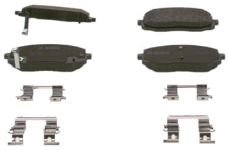 Bosch BP974 - Pastiglie Freni Auto, Asse Anteriore - Qualità Bosch - Riduzione del Rumore e della Polvere - Certificazione ECE-R90 - Senza Rame - 1 Confezione da 4 Pastiglie - Con Accessori