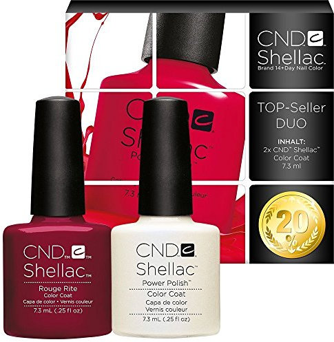 CND Shellac UV/LED Power Polish, Rouge Rite/Negligee 7.3 ml - Pack of 2
